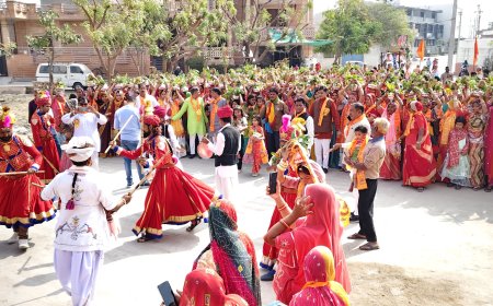 सोजत विराट हिंदू सम्मेलन के तहत जैकल माता से भव्य शोभायात्रा निकली