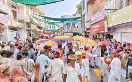 सोजत मेहंदी नगरी  शिवमय, महाशिवरात्रि पर आम घांची समाज की भव्य शोभायात्रा निकली