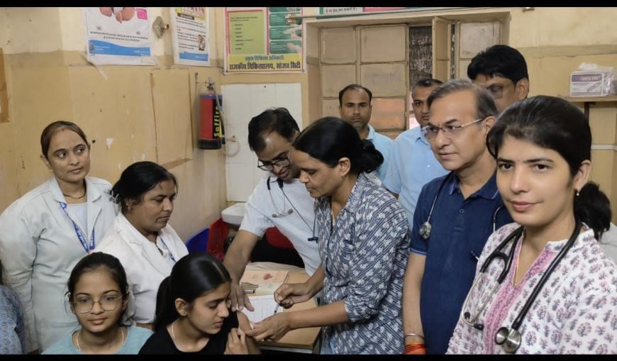 राजकीय चिकित्सालय सोजत में लगा निशुल्क HPV टीकाकरण शिविर, 5 बालिकाओं को लगी पहली डोज
