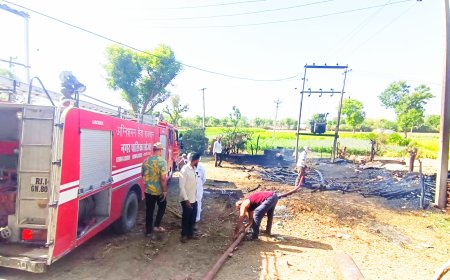 सवराड़ में डीपी में शॉर्ट सर्किट से लगी आग, समय रहते पाया काबू