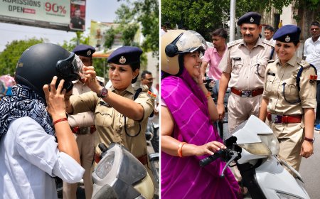 पाली पुलिस की अनोखी पहल: “हेलमेट है सुरक्षा की ढाल” अभियान से जागरूक हुए वाहन चालक