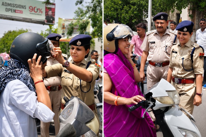 पाली पुलिस की अनोखी पहल: “हेलमेट है सुरक्षा की ढाल” अभियान से जागरूक हुए वाहन चालक
