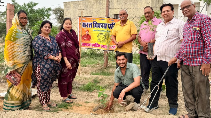 भारत विकास परिषद सोजत का हरित अभियान, देव लीला फार्म में हुआ वृक्षारोपण, स्नेहलता लढ़ा सम्मानित
